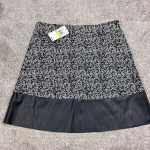 NWT! Michael Kors Black and White Tweed skirt size M
